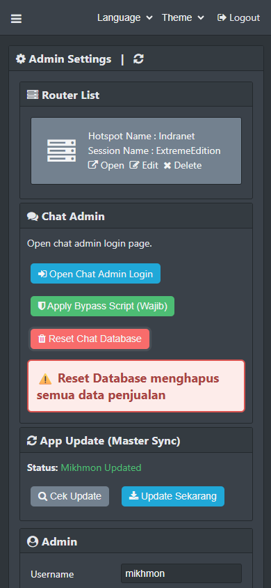 Tombol apply bypass script untuk smart financial walled garden